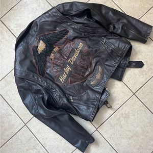 Vintage custom made leather motorcycle jacket